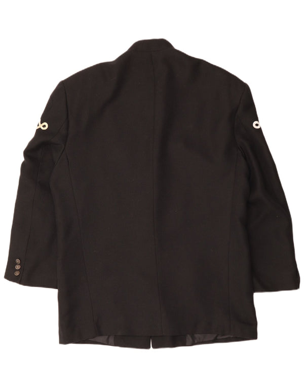 Męska marynarka zapinana na 5 guzików VINTAGE UK 40, duża czarna wiskoza