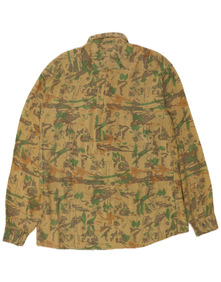 Koszula męska Ozone w abstrakcyjny wzór, średnia żółta wiskoza