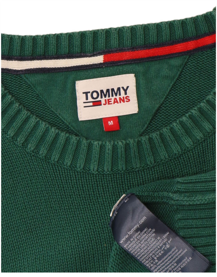 Męski sweter z wycięciem pod szyją TOMMY HILFIGER Średni zielony, bawełniany