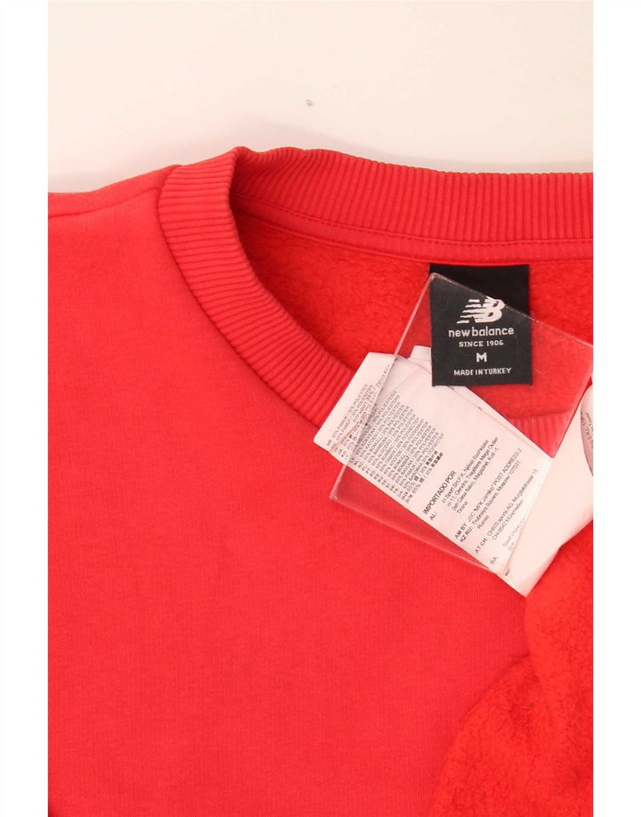 Męska bluza z grafiką New Balance, średnio czerwona, bawełniana