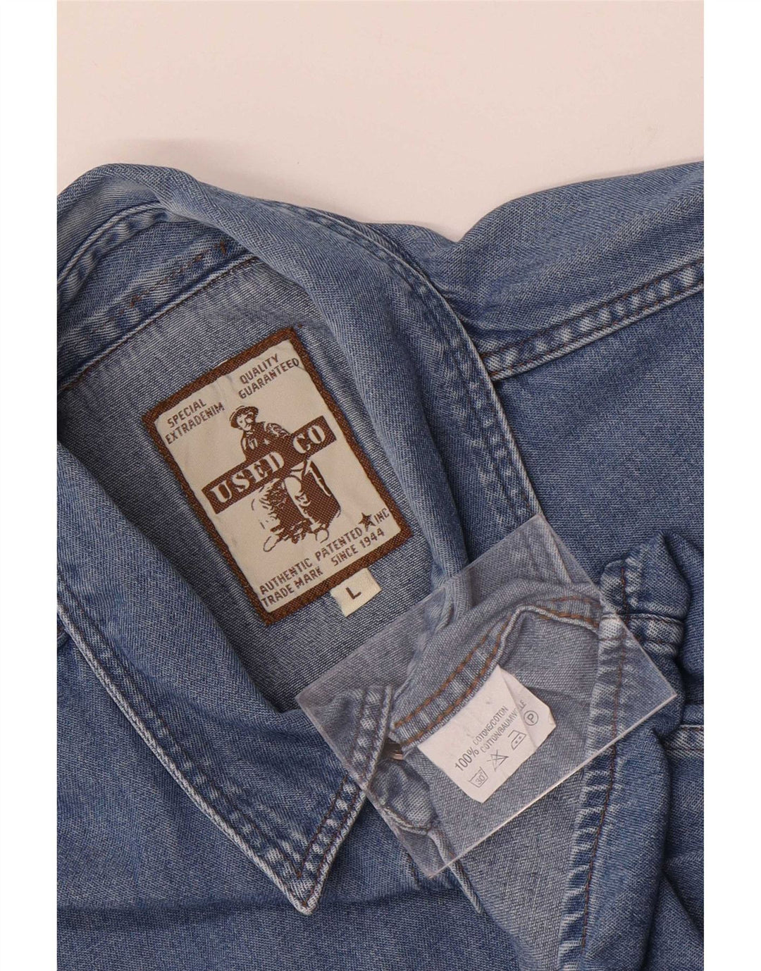 Męska koszula dżinsowa w stylu vintage, duża, niebieska, bawełniana