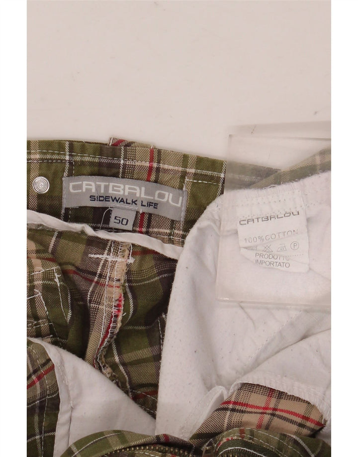 Męskie spodenki cargo Catbalou IT 50 Large W38 Khaki Check Cotton