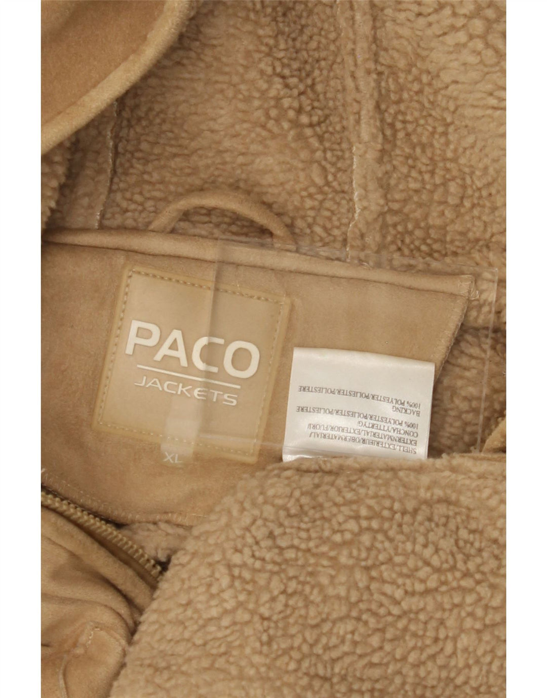 PACO Womens Hooded Sherpa Overcoat UK 18 XL Beige Polyester Vintage Paco and Second-Hand Paco from Messina Hembry 