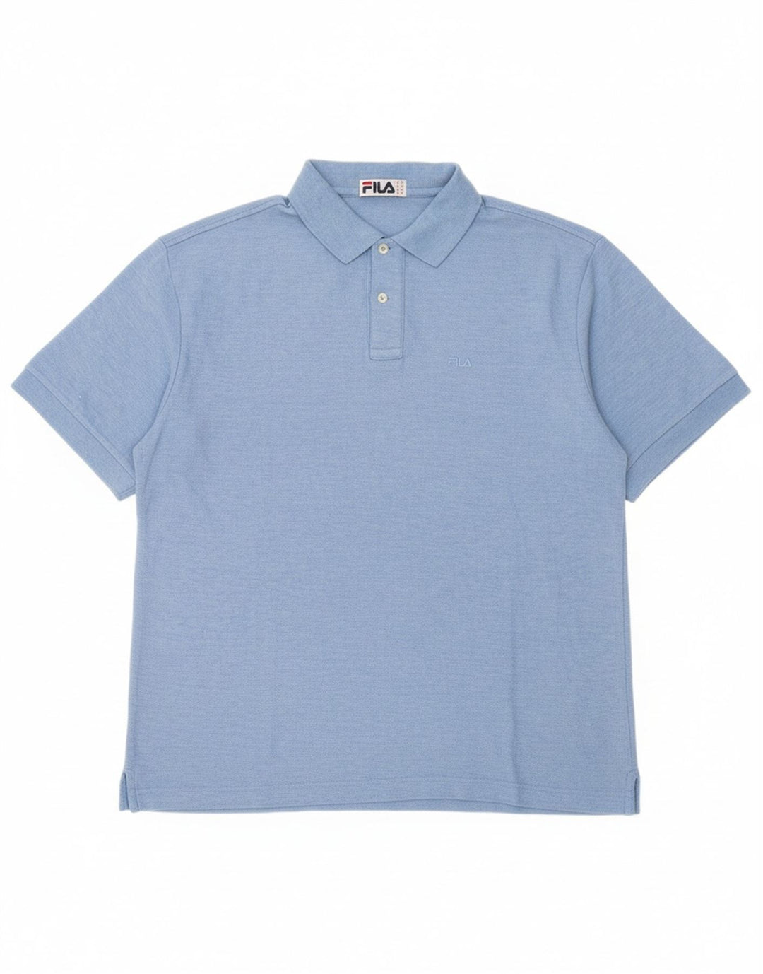 FILA Mens Polo Shirt IT 50 Medium Blue Cotton