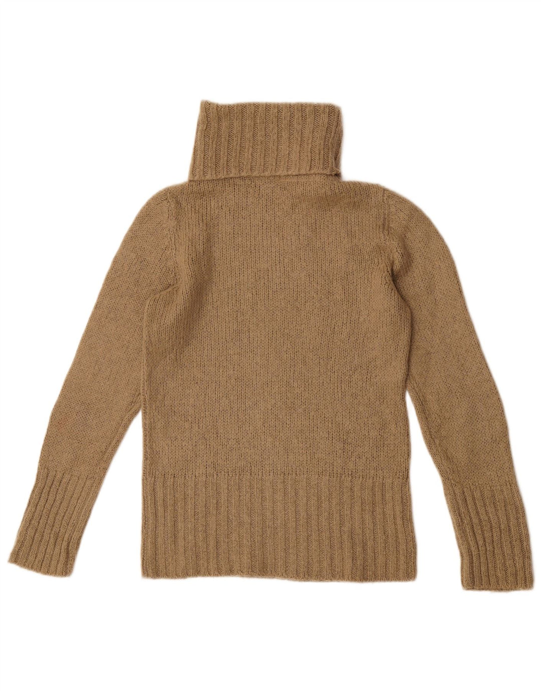 Sweter damski Massimo Dutti z wywijanym dekoltem UK 12, średni beż, akryl