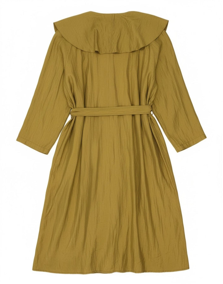 Vintage damski płaszcz oversize UK 14, średni khaki, poliester