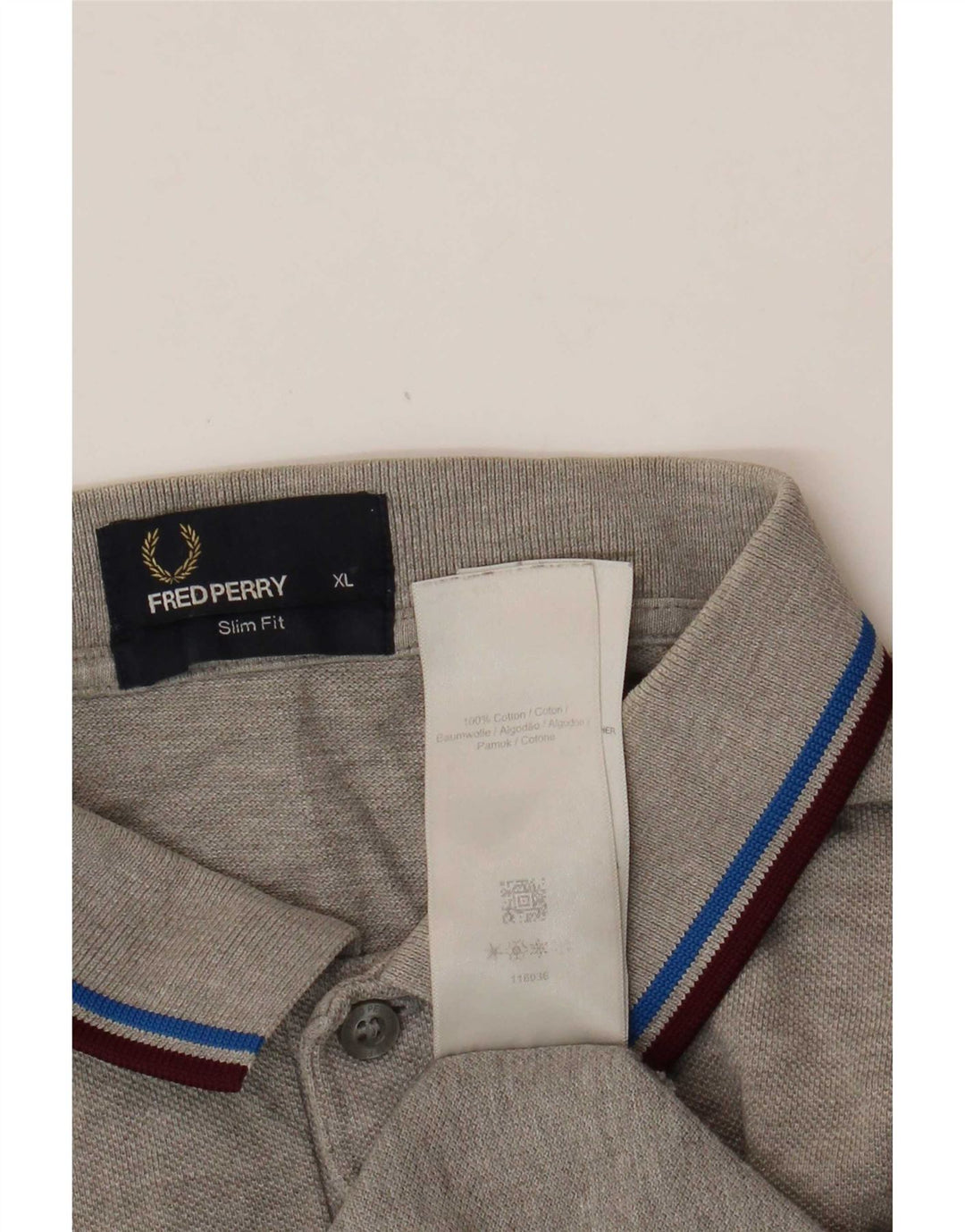 Męska koszulka polo slim fit Fred Perry XL, szara bawełna