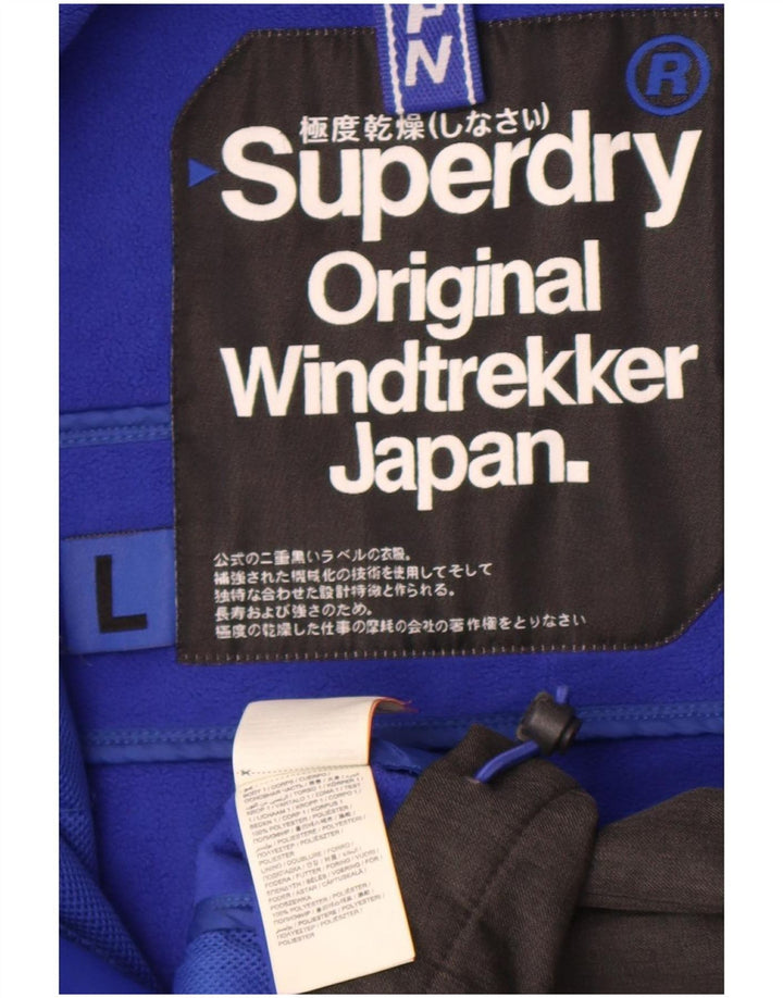 Męska wiatrówka Superdry Windtrekker Graphic UK 40, duża, szara