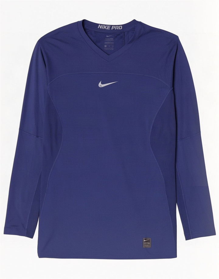 Męska koszulka Nike Dri Fit z długim rękawem XL, granatowa, poliestrowa