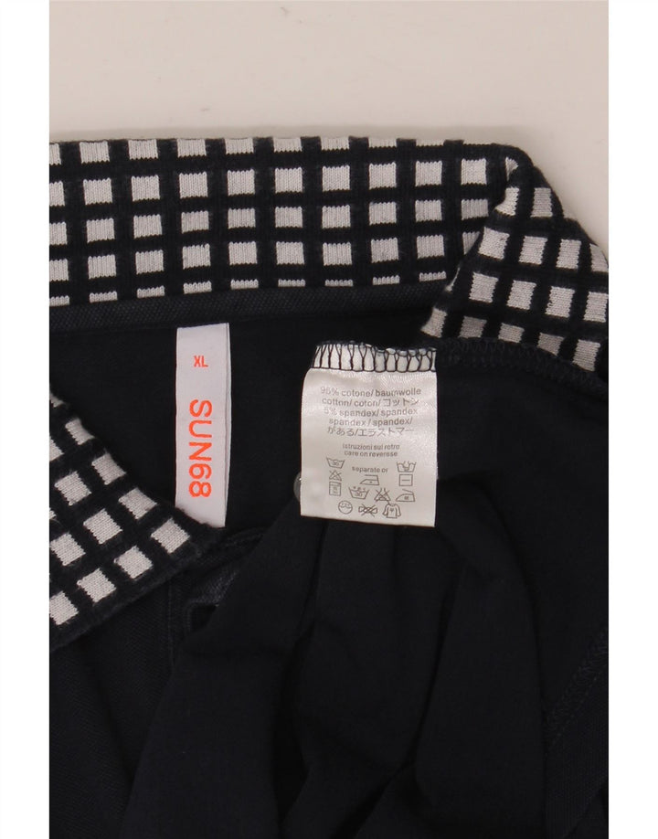 Męska koszulka polo Sun68 XL, granatowa, bawełniana