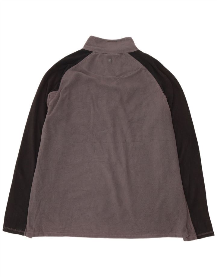 MOUNTAIN WAREHOUSE Męski sweter polarowy z zamkiem błyskawicznym, 2XL, szary, z blokami kolorów