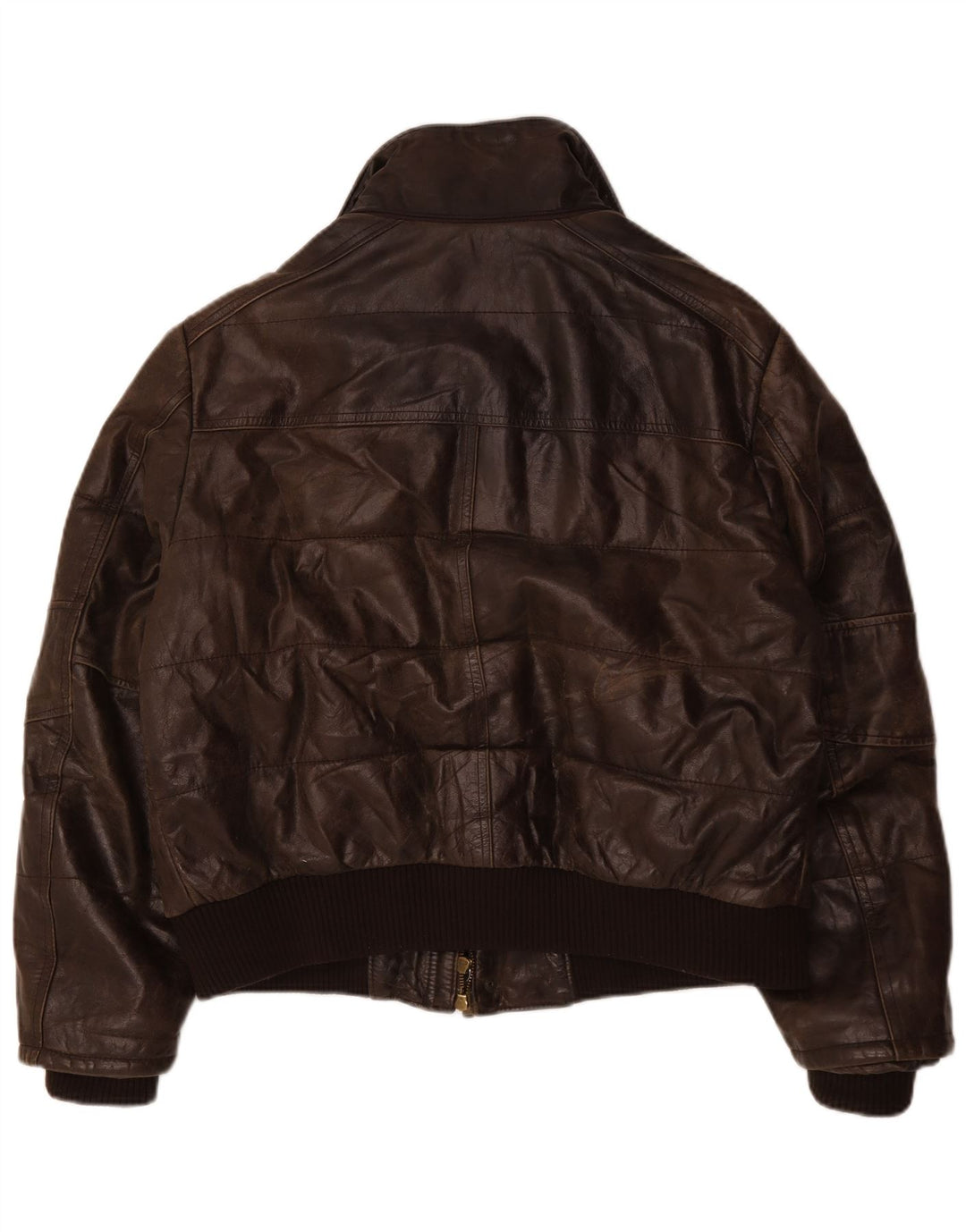 Vintage męska kurtka skórzana bomber IT 54 2XL brązowa skóra