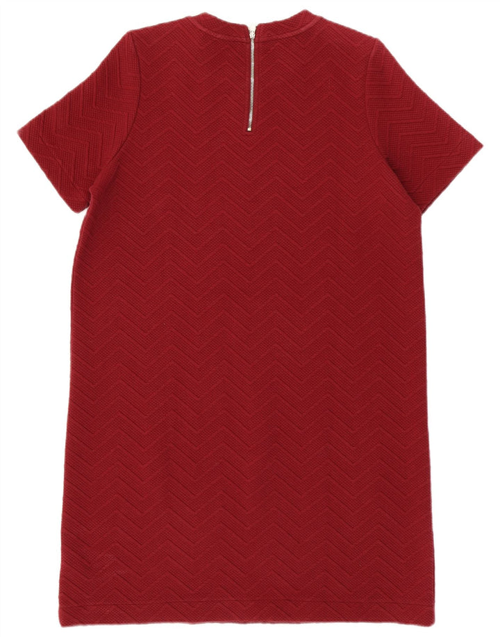 TOMMY HILFIGER Womens Basic Dress UK 16 Large Burgundy Geometric Polyester