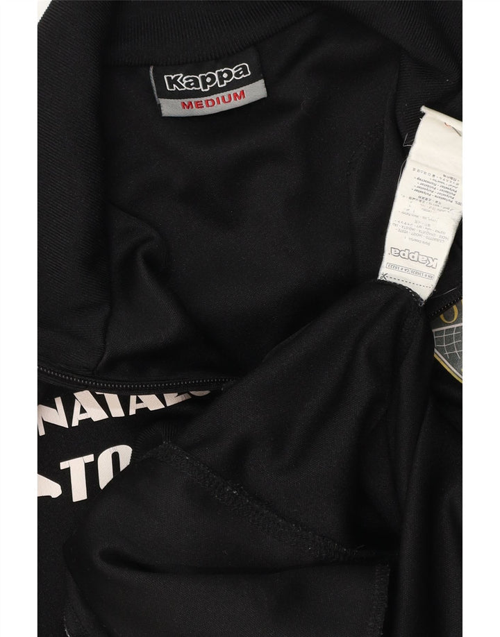Męska kurtka dresowa KAPPA z grafiką, średni czarny poliester