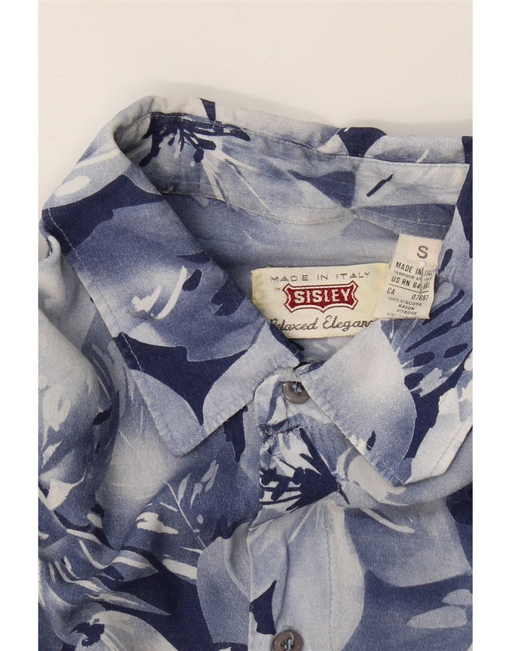 EDDIE BAUER Mens Elegance Shirt Small Blue Floral Viscose Vintage Eddie Bauer and Second-Hand Eddie Bauer from Messina Hembry 