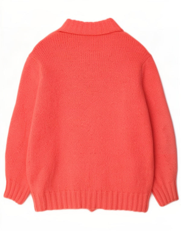 Damski, oversize'owy, długi, otwarty sweter rozpinany Zara UK 14, średni róż