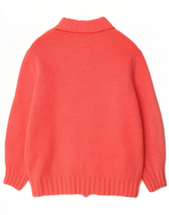 Damski, oversize'owy, długi, otwarty sweter rozpinany Zara UK 14, średni róż