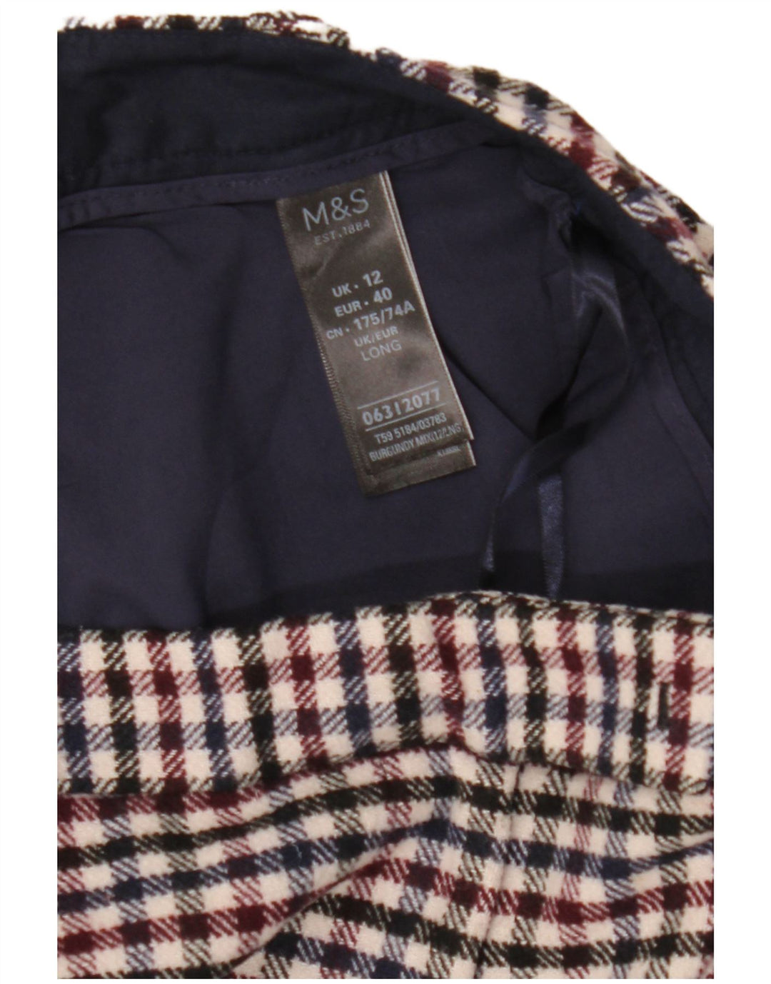 MARKS & SPENCER Womens Chino Trousers UK 12 Medium W32 L29 Multicoloured