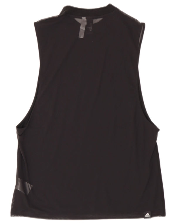 Damska kamizelka Adidas Graphic Top UK 12/14 Średnia czarna bawełna