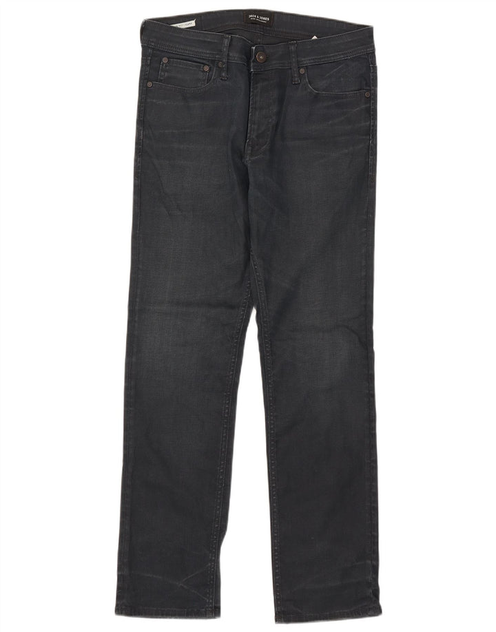 Męskie jeansy Jack & Jones Clark Slim W32 L29 Granatowa bawełna