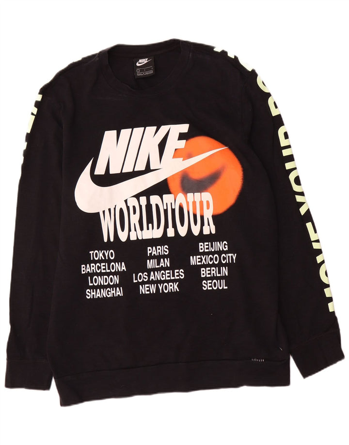 Męska bluza Nike Graphic o regularnym kroju, duża, czarna, bawełniana
