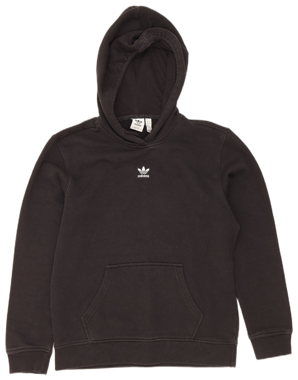 Damska bluza z kapturem oversize Adidas UK 8, mała, czarna bawełna
