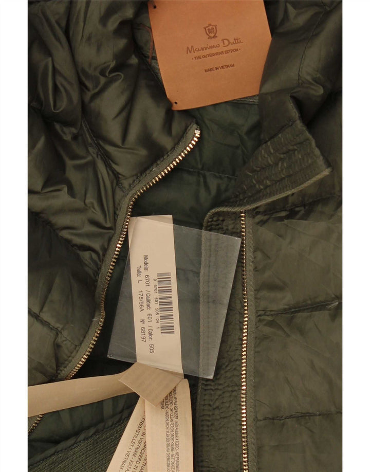 Damska ocieplana kurtka Massimo Dutti UK 14, duża, khaki, poliester
