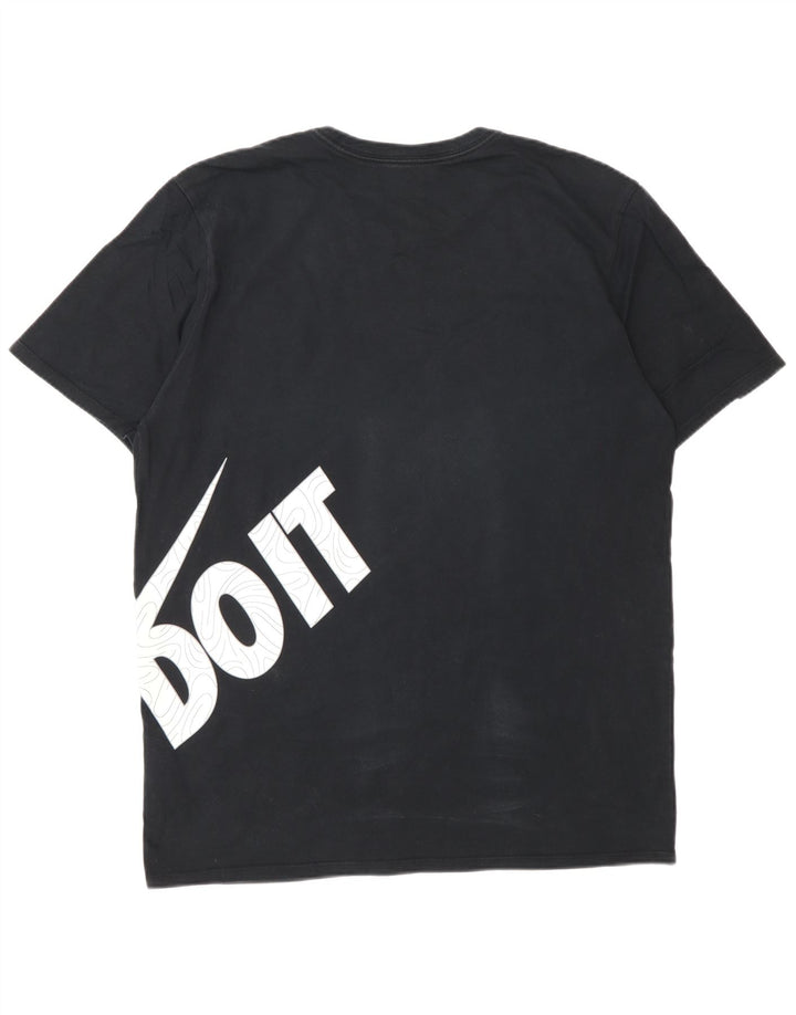 Męski T-shirt z grafiką Nike, duży, czarny, bawełniany