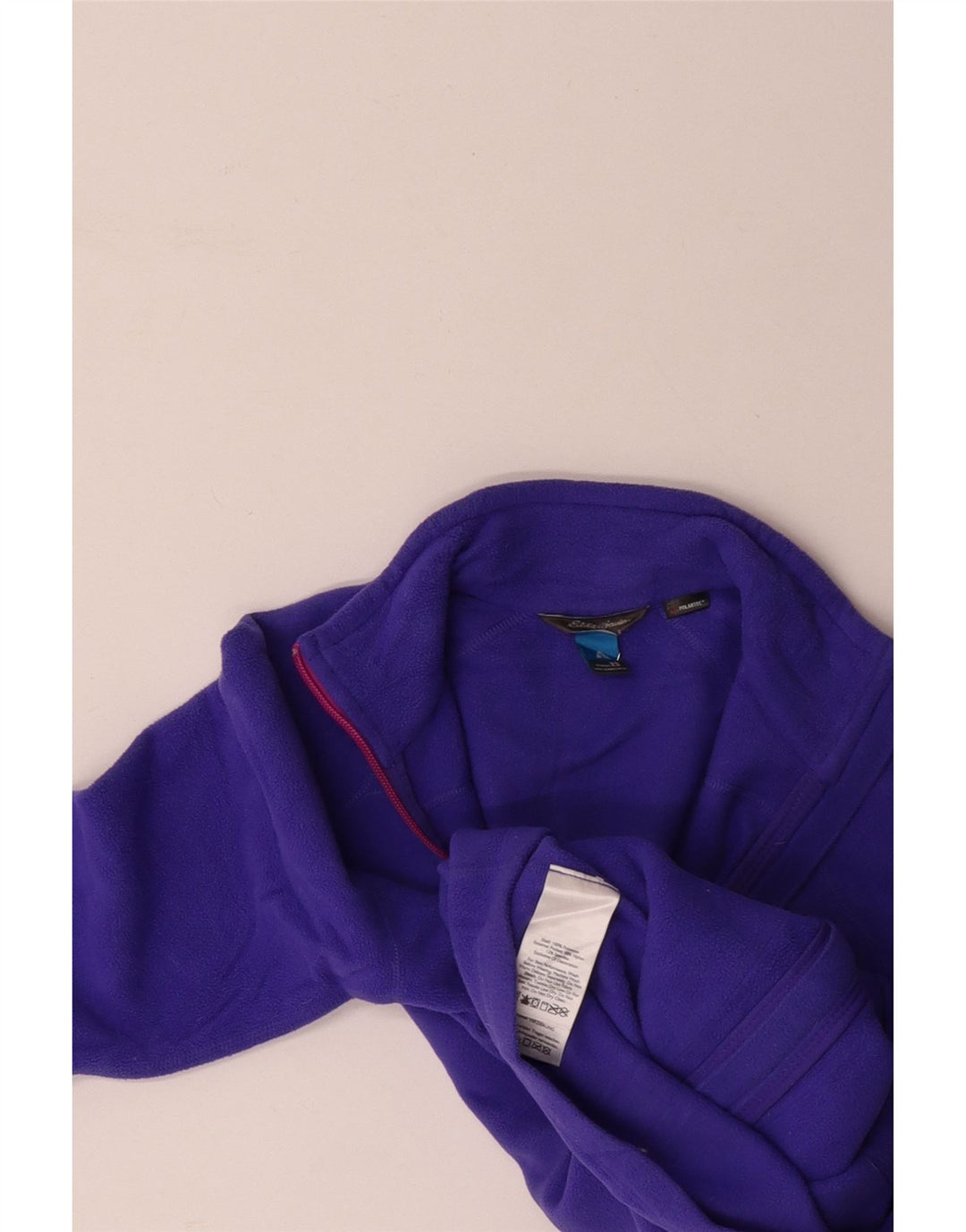 Damska kurtka polarowa EDDIE BAUER UK 6 XS Fioletowy poliester z blokami kolorów