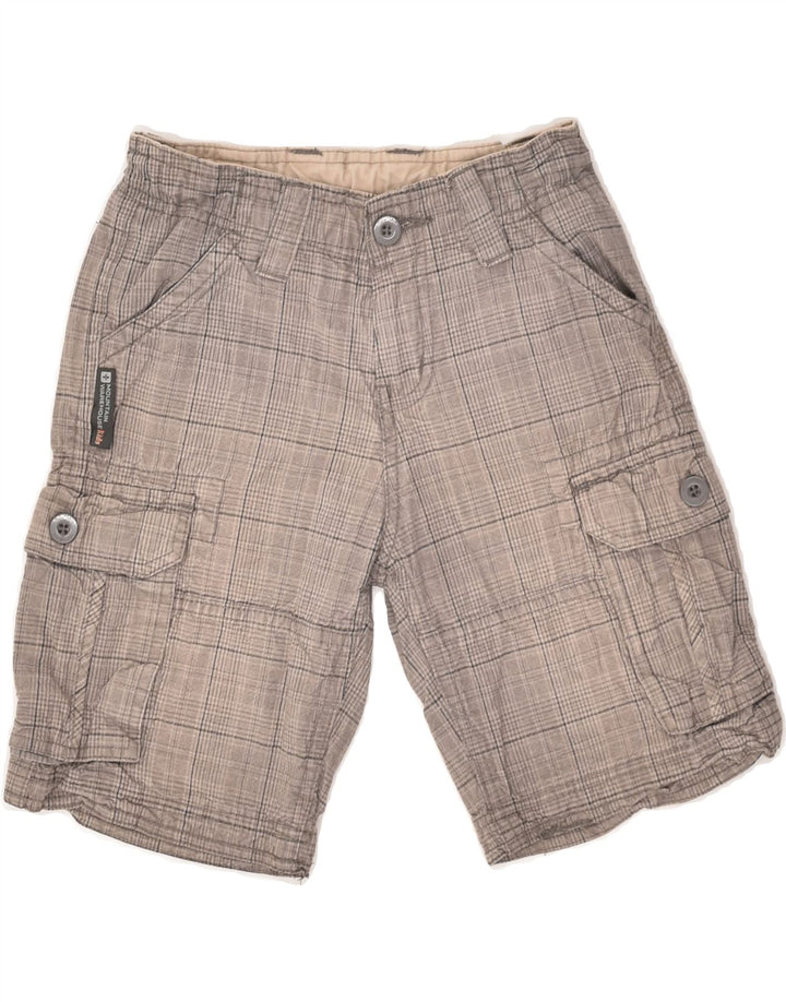 MOUNTAIN WAREHOUSE Chłopięce spodenki cargo 7-8 lat W22 Szara bawełniana krata