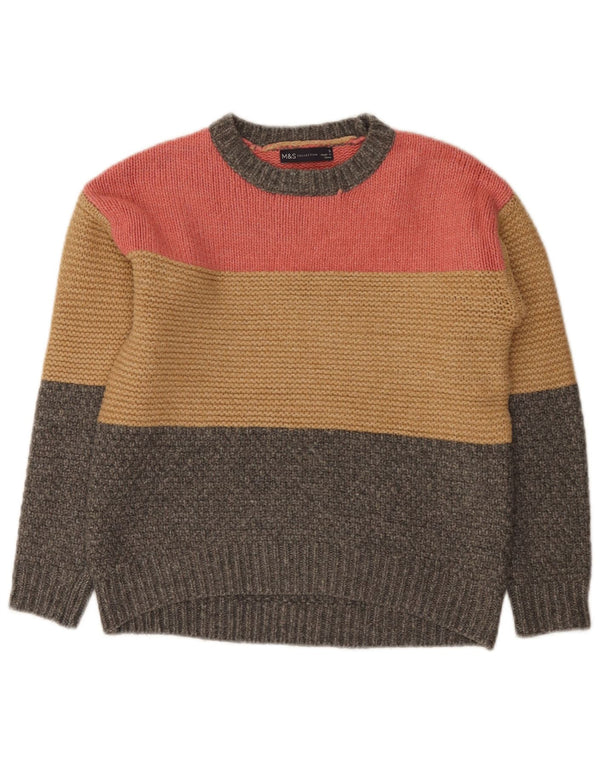 Marks & Spencer Damski sweter z dekoltem w łódkę, UK 10, mały, wielokolorowy