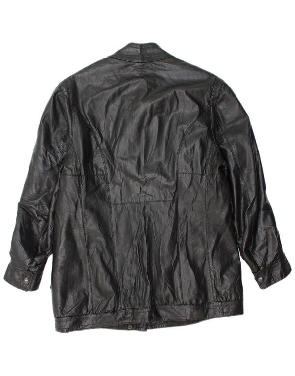 Vintage Womens Leather Jacket UK 14 Medium Black