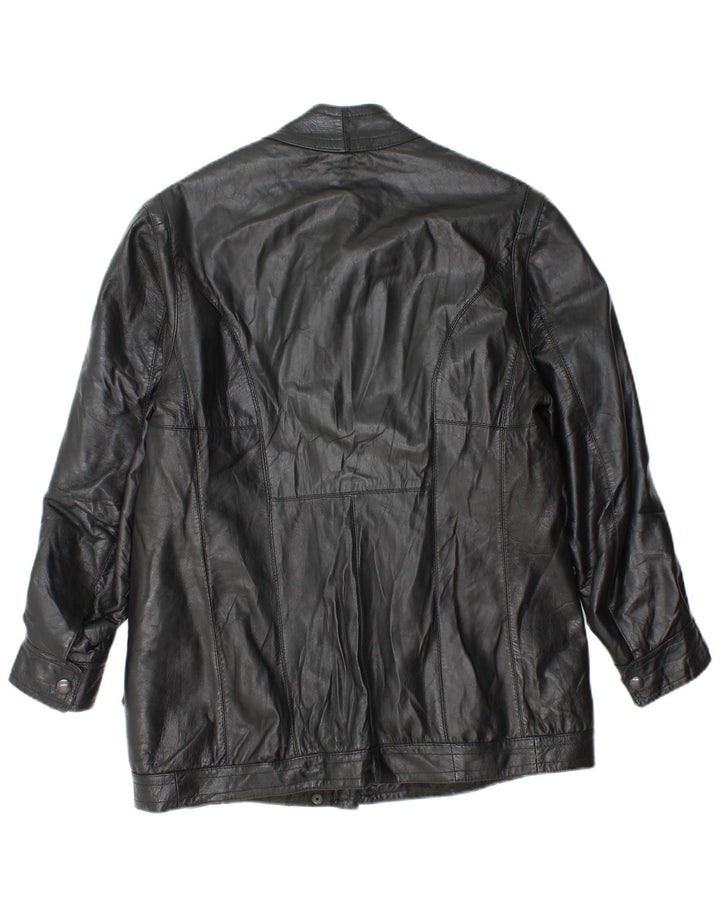 Vintage damska kurtka skórzana UK 14, średnia czarna