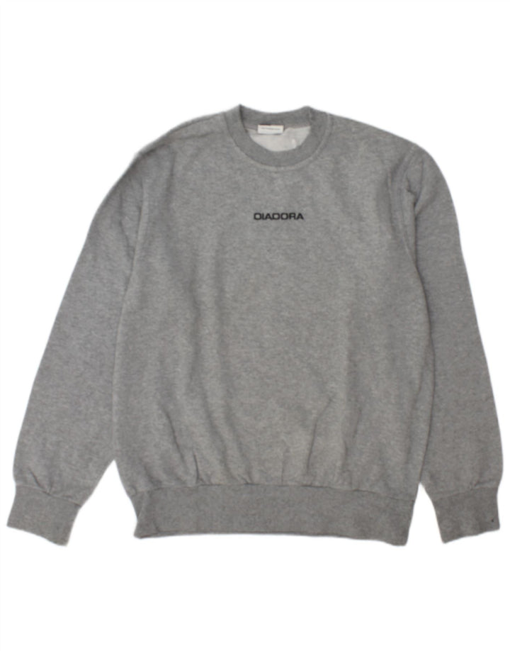 Męska bluza z grafiką Diadora, średnioszara, bawełniana
