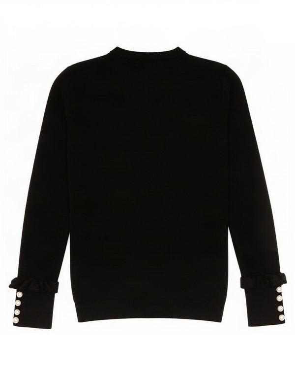 Damski sweter z okrągłym dekoltem Zara UK 10 Small Black Wiskoza