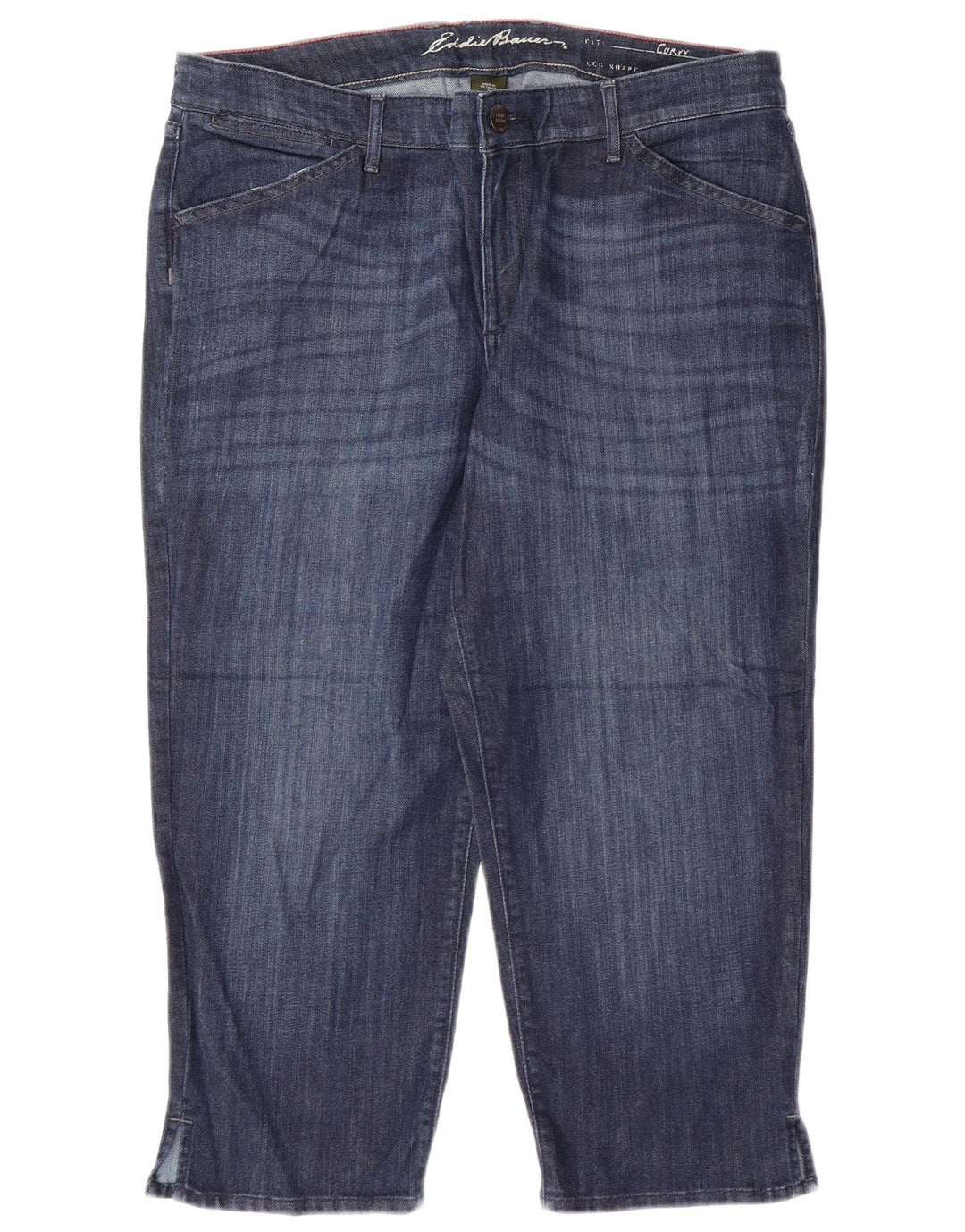 EDDIE BAUER Damskie jeansy Capri o zaokrąglonych kształtach US 16 2XL W38 L23 Niebieskie bawełniane