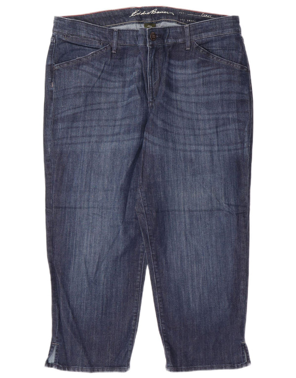 EDDIE BAUER Damskie jeansy Capri o zaokrąglonych kształtach US 16 2XL W38 L23 Niebieskie bawełniane