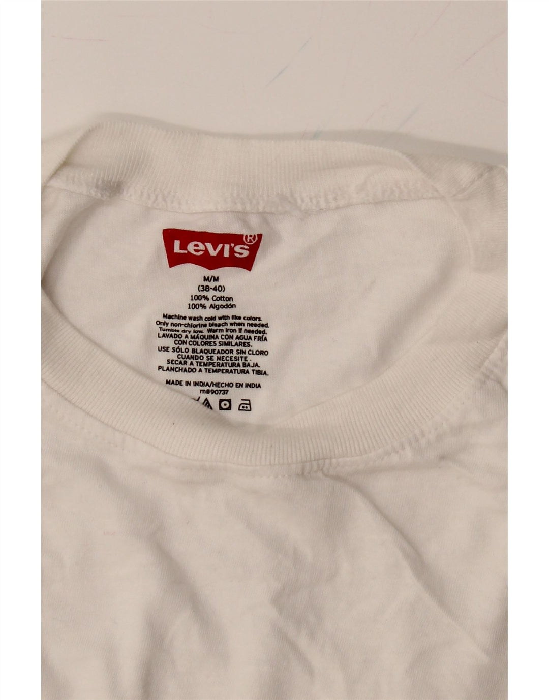 LEVI'S Womens T-Shirt Top EU 38/40 Medium White Cotton Vintage Levi's and Second-Hand Levi's from Messina Hembry 