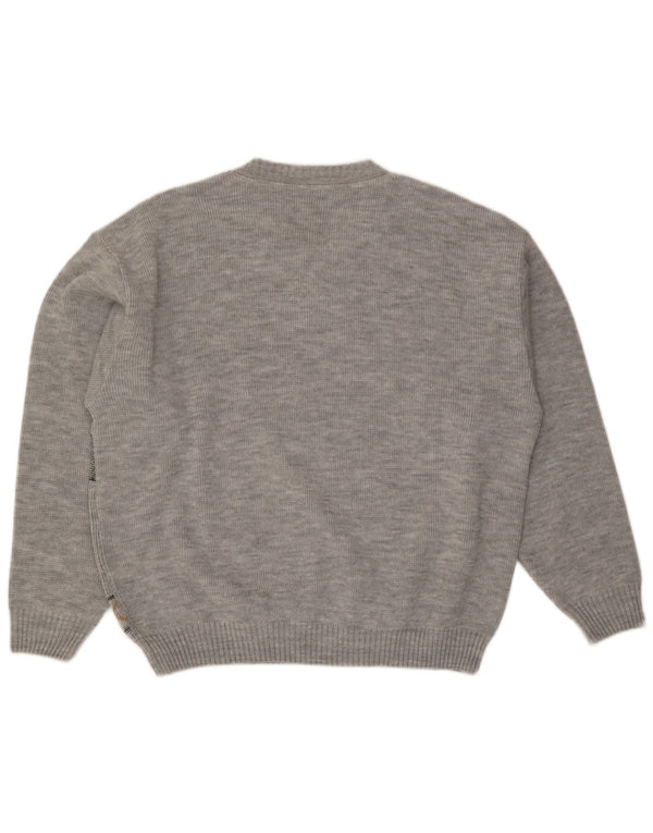 Męski sweter VINTAGE z dekoltem w kształcie litery V UK 46/48 2XL Szary Argyle/Diament