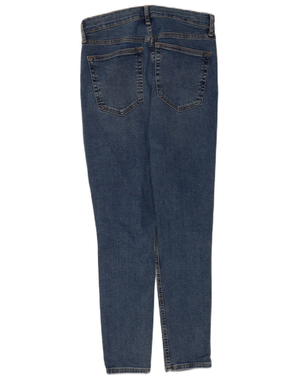 Topshop Damskie jeansy skinny Jamie Distressed W31 L26 Niebieskie, bawełniane