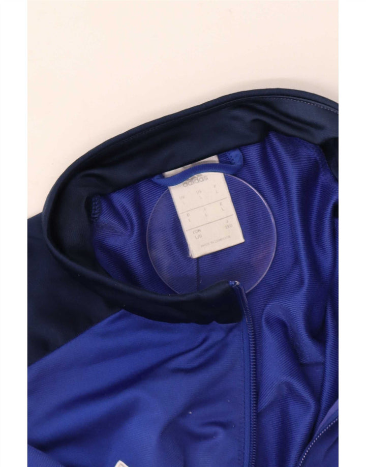 Adidas Męska bluza dresowa Top Jacket, duża niebieska, z blokami kolorów
