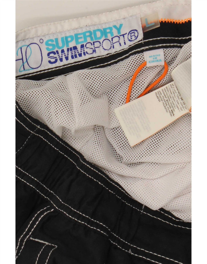 Męskie spodenki kąpielowe Superdry Graphic Regular, duży granatowy poliester