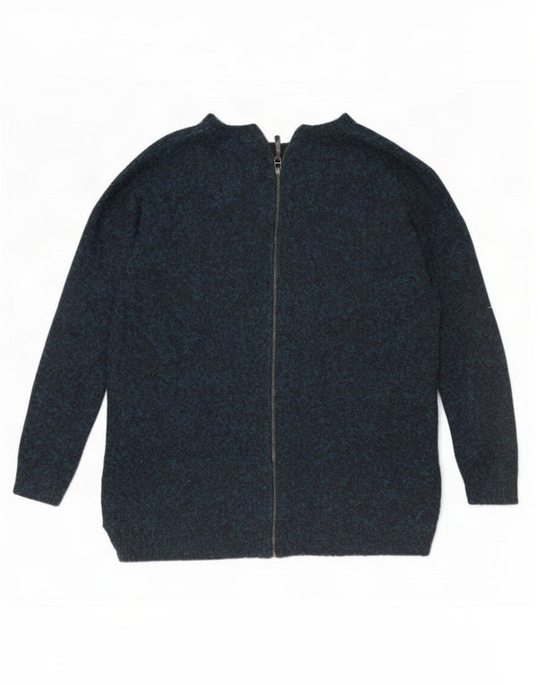 Topshop damski sweter oversize UK 10 mały niebieski nakrapiany akryl