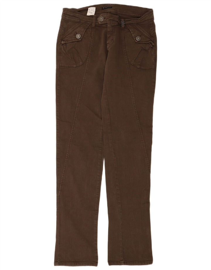 Damskie proste dżinsy Sisley IT 44 Medium W30 L34 Brązowa bawełna