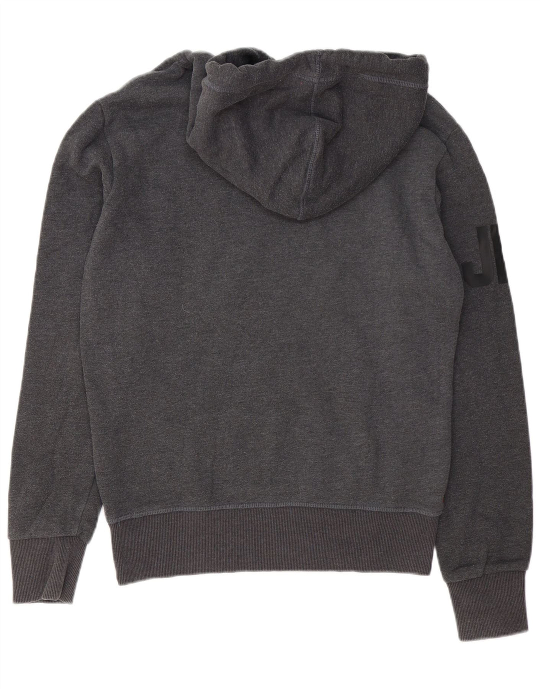 Męski sweter z kapturem Superdry z grafiką, mały, szary, bawełniany