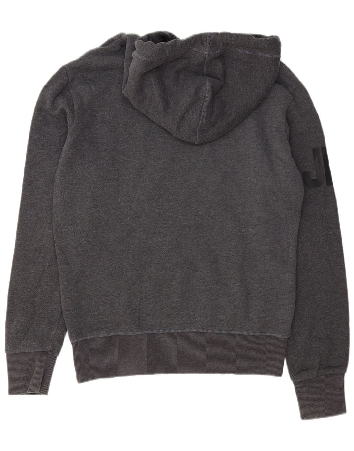 Męski sweter z kapturem Superdry z grafiką, mały, szary, bawełniany