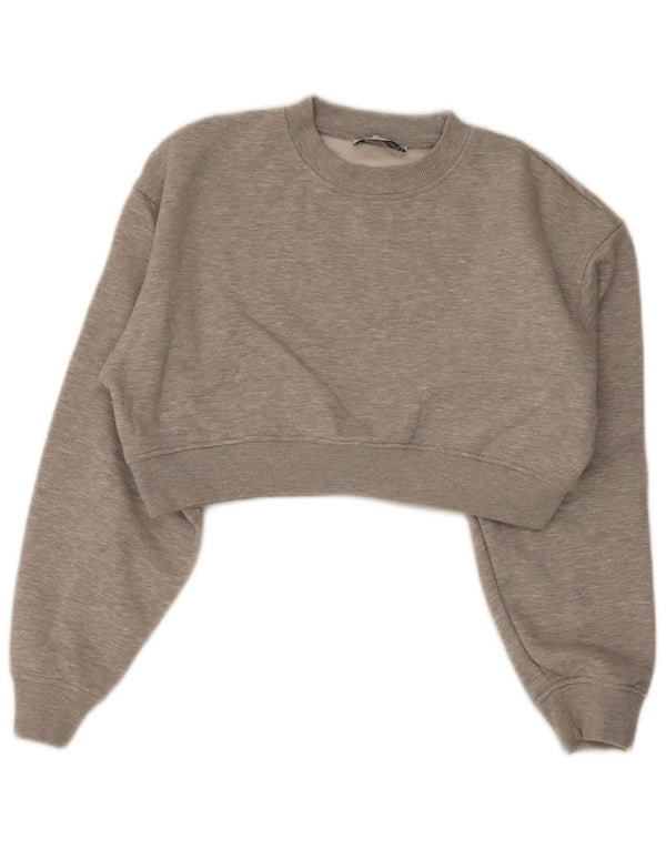 Damski sweter typu Crop Bluza Zara UK 14, średni szary poliester