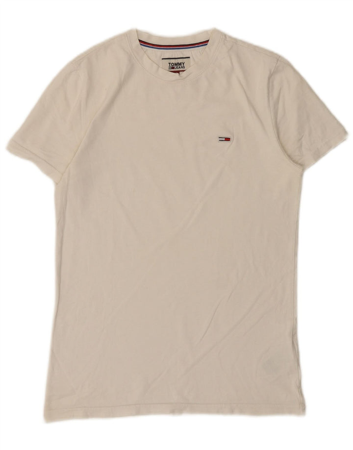 T-shirt męski Tommy Hilfiger, mały, biały, bawełniany