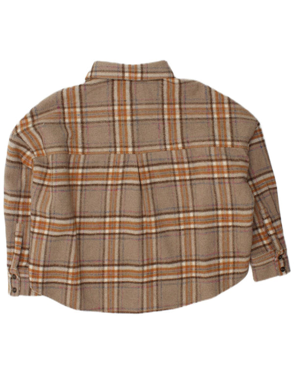 Damska koszula flanelowa oversize NATIVE YOUTH UK 14 w średnią beżową kratkę