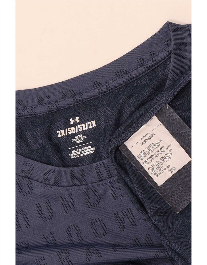 Męska koszulka z grafiką Under Armour Top 2XL Granatowy poliester